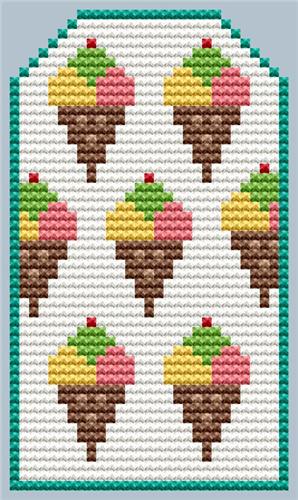 Ice Cream Tag - Cute Embroidery by Kate