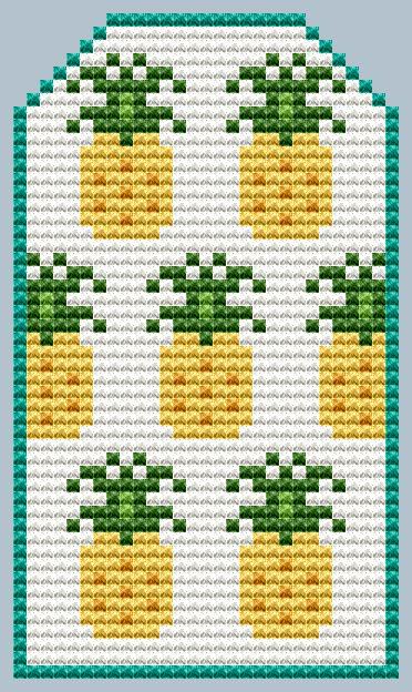Pineapple Tag - Cute Embroidery by Kate