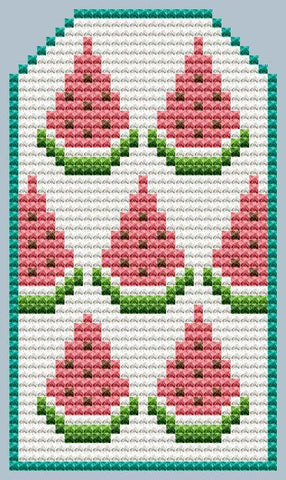 Watermelon Tag - Cute Embroidery by Kate