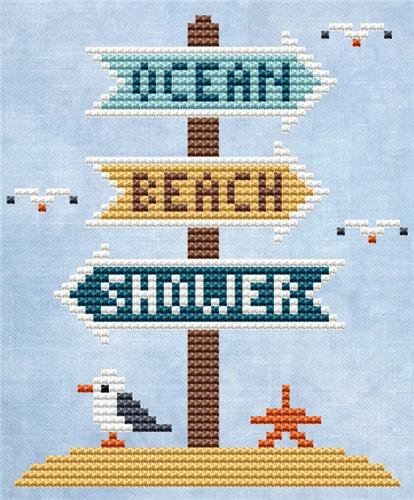 Ocean Sign - Cute Embroidery by Kate