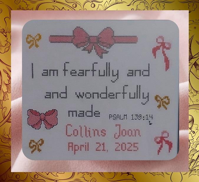 Baby Birth Announcement With Bows - Iris Originals