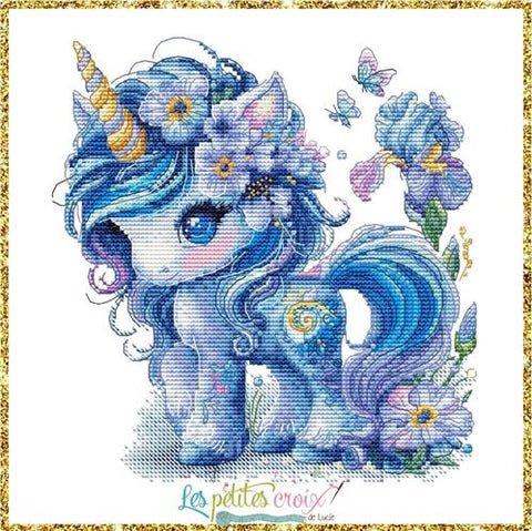 Unicorn Blue Flowers - Les Petites Croix De Lucie