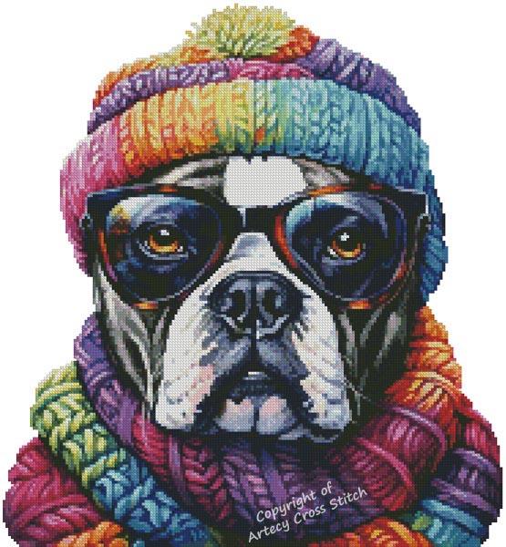 Mini Winter Bulldog - Artecy Cross Stitch