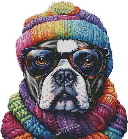 Winter Bulldog (Large) - Artecy Cross Stitch