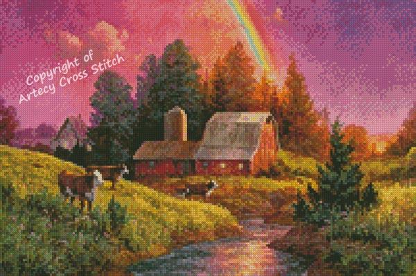 Mini Farm After The Rain - Artecy Cross Stitch