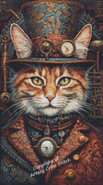 Mini Elegant Steampunk Cat - Artecy Cross Stitch