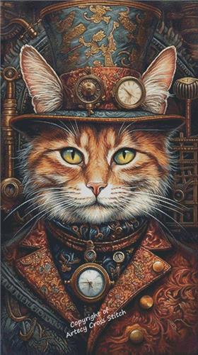 Elegant Steampunk Cat (Large) - Artecy Cross Stitch
