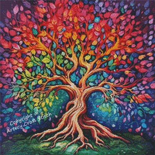 Mini Colourful Tree - Artecy Cross Stitch