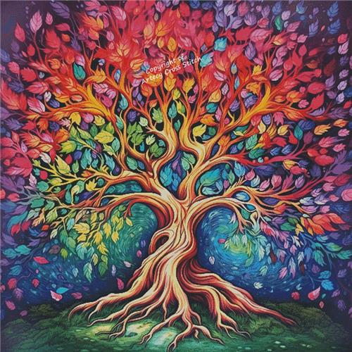 Colourful Tree (Large) - Artecy Cross Stitch