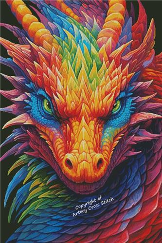 Rainbow Dragon 3 (Large) - Artecy Cross Stitch