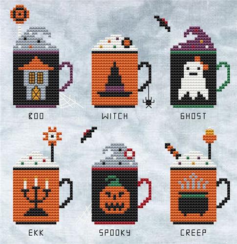 Halloween Mugs - Cute Embroidery by Kate