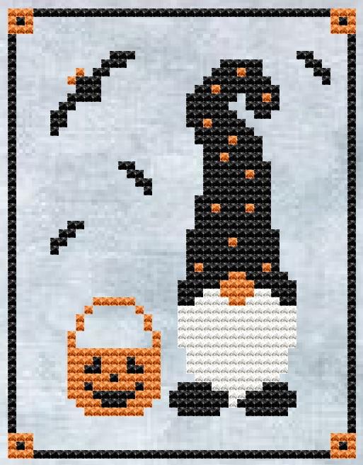 Halloween Gnome - Cute Embroidery by Kate