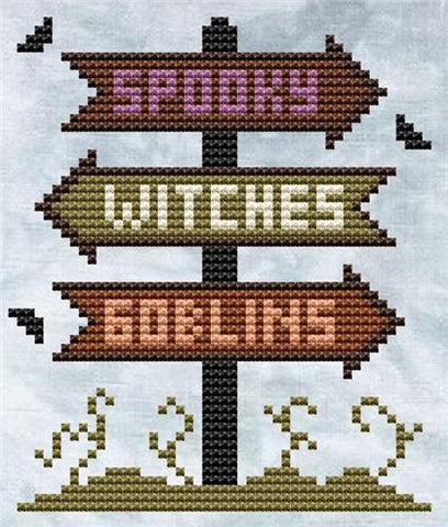 Halloween Sign - Cute Embroidery by Kate