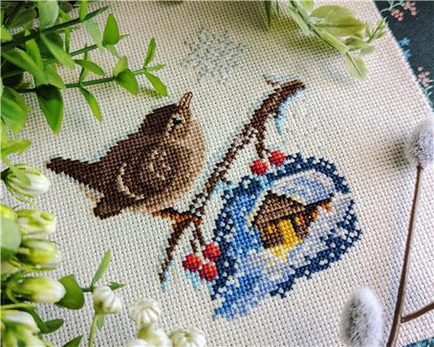 Snowy Winter Wren - StitchSprout Cross Stitch