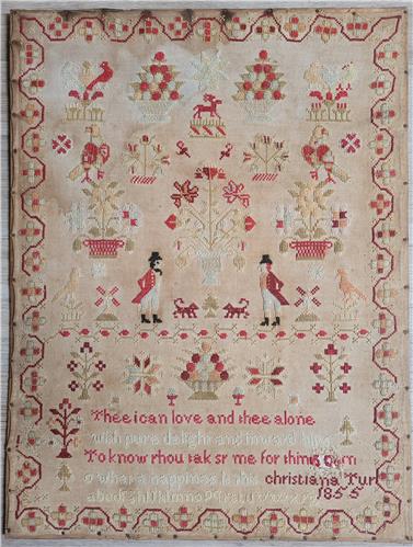 Christiana Turner 1855: A Yorkshire Reproduction Sampler  - Crowsfeetstitching