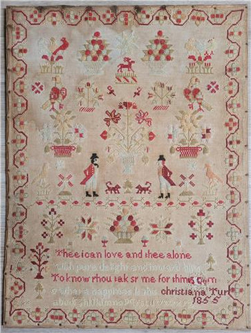 Christiana Turner 1855: A Yorkshire Reproduction Sampler  - Crowsfeetstitching