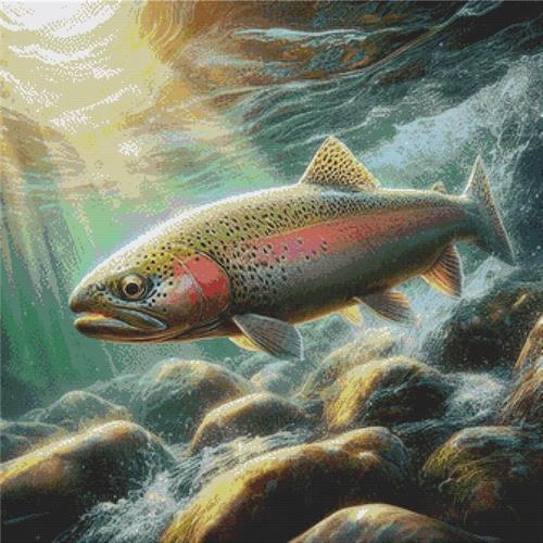 Rainbow Trout - White Willow Stitching