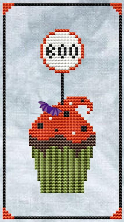 Halloween Cupcake - Cute Embroidery by Kate