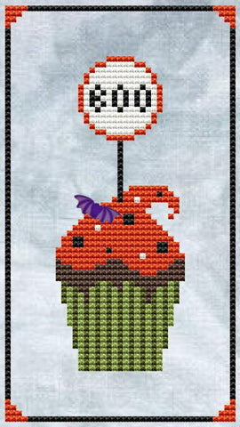 Halloween Cupcake - Cute Embroidery by Kate