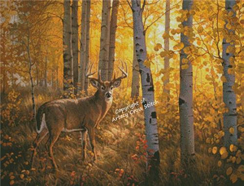 Whitetail In Aspens - Artecy Cross Stitch