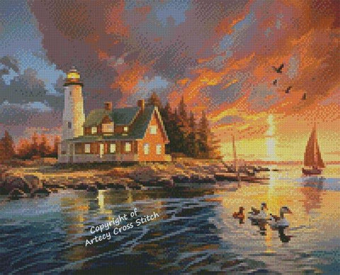 Mini Lighthouse Inlet - Artecy Cross Stitch