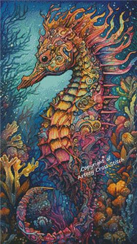 Colourful Abstract Seahorse  - Artecy Cross Stitch