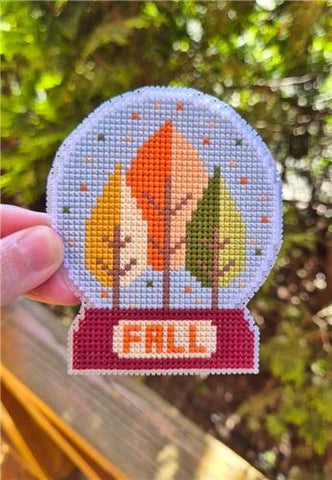 Snow Globe Fall - Cute Embroidery by Kate