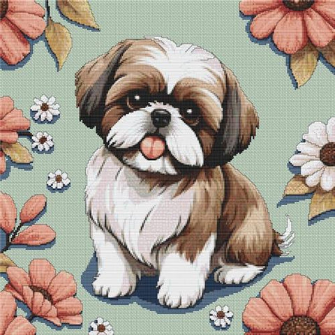Izzy: Shih Tzu - White Willow Stitching