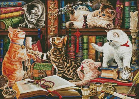 Library Kittens - Artecy Cross Stitch