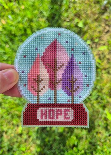 Snow Globe Spring - Cute Embroidery by Kate