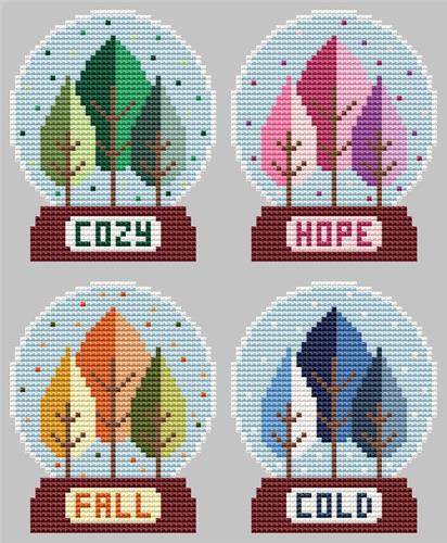 Snow Globe Set - Cute Embroidery by Kate