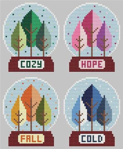 Snow Globe Set - Cute Embroidery by Kate