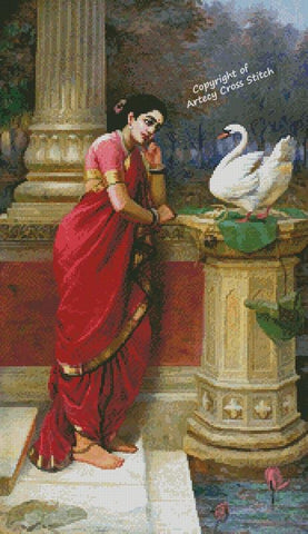 Damayanti Talking To The Royal Swan About Nala - Artecy Cross Stitch