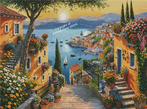 Steps To The Harbor (Large) - Artecy Cross Stitch