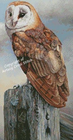 Mini Barn Owl On A Post - Artecy Cross Stitch
