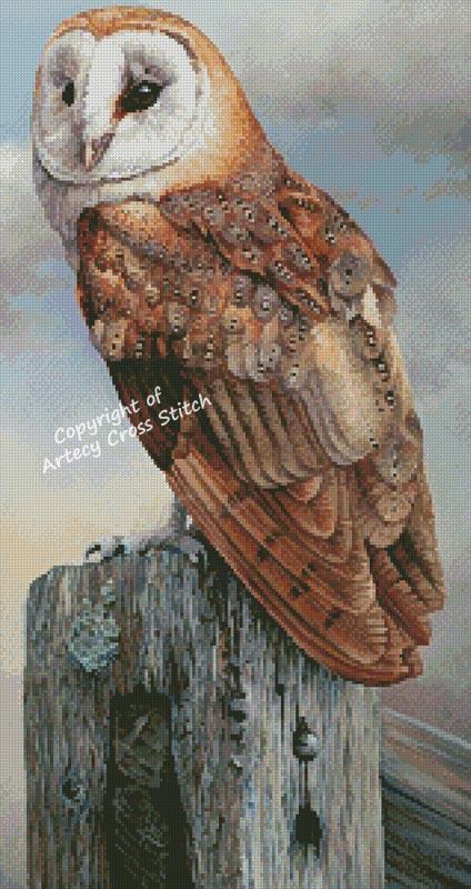 Barn Owl On A Post - Artecy Cross Stitch