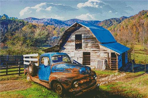 Rusty Truck In Blue - Artecy Cross Stitch