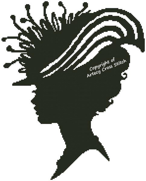 Lady Silhouette 13 - Artecy Cross Stitch