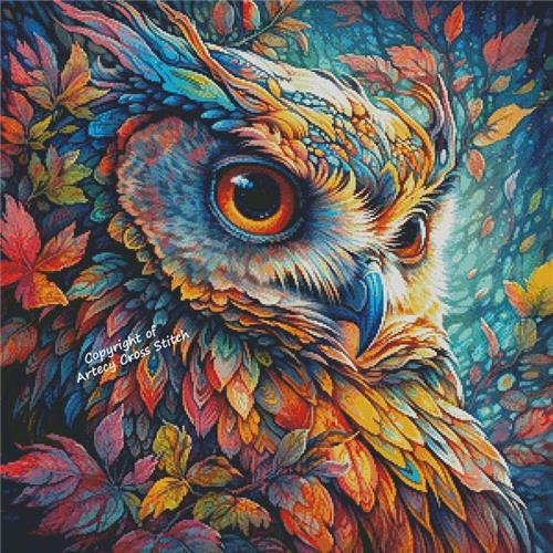 Colourful Abstract Owl - Artecy Cross Stitch