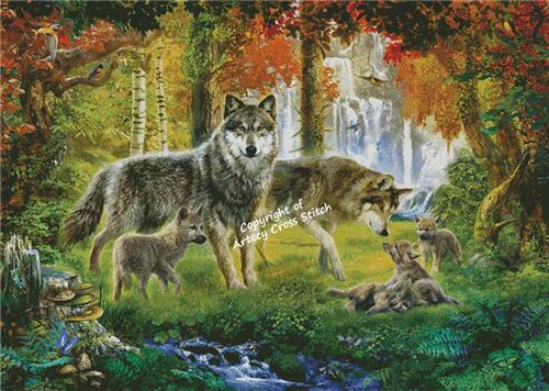 Summer Wolf Family (Large) - Artecy Cross Stitch