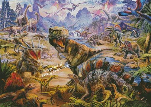 Dinosaurs Landscape - Artecy Cross Stitch