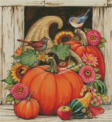 Cornucopia Pumpkins (Large) - Artecy Cross Stitch