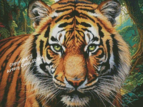 Mini Tiger Close Up Portrait - Artecy Cross Stitch