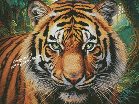 Tiger Close Up Portrait - Artecy Cross Stitch