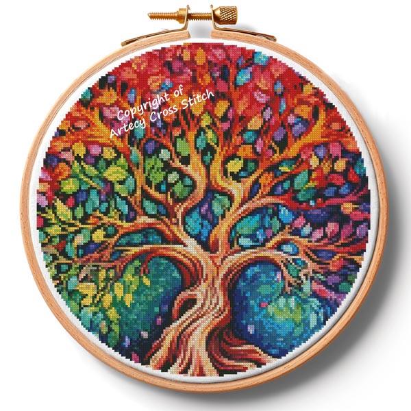 Colourful Tree Hoop (Extra Large) - Artecy Cross Stitch