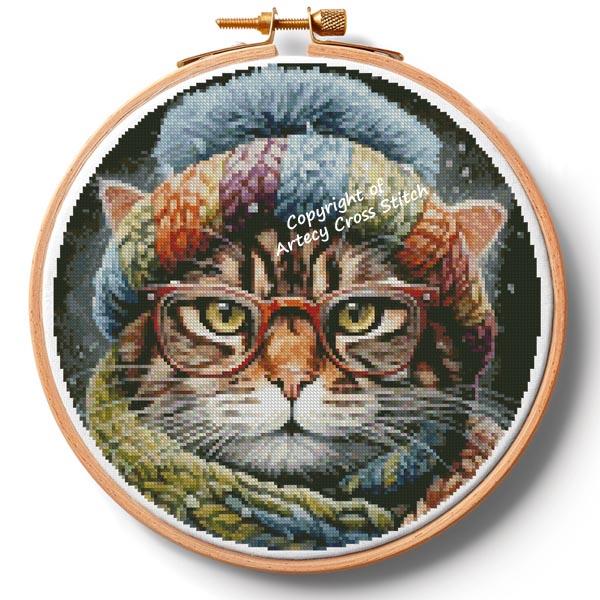 Winter Kitty Hoop (Extra Large) - Artecy Cross Stitch