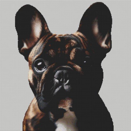 Brindle French Bulldog 2 - White Willow Stitching