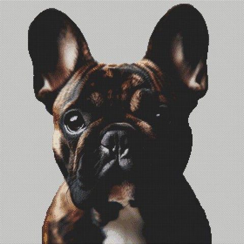 Brindle French Bulldog 2 - White Willow Stitching