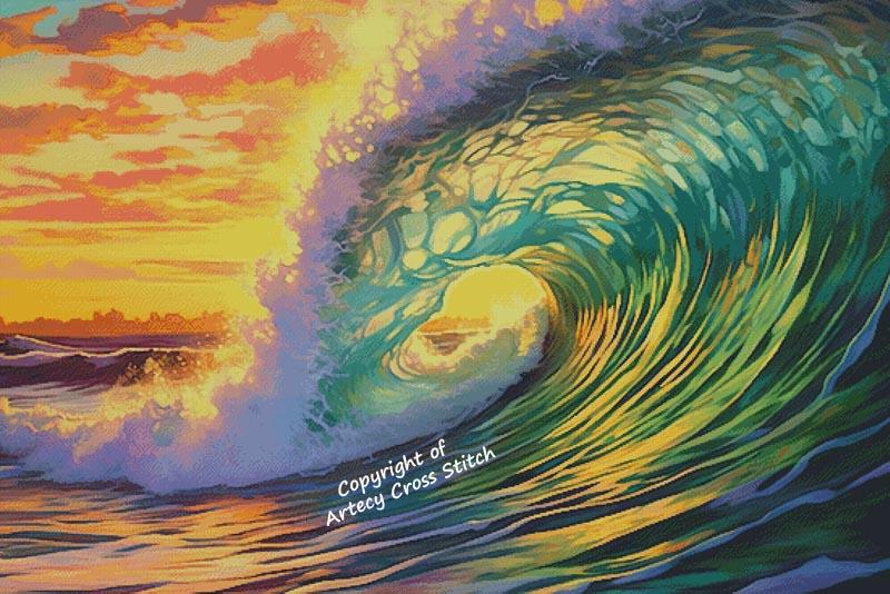 Sunset Wave (Large) - Artecy Cross Stitch