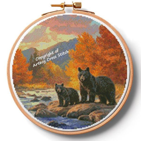 Golden Crossing Hoop (Large) - Artecy Cross Stitch